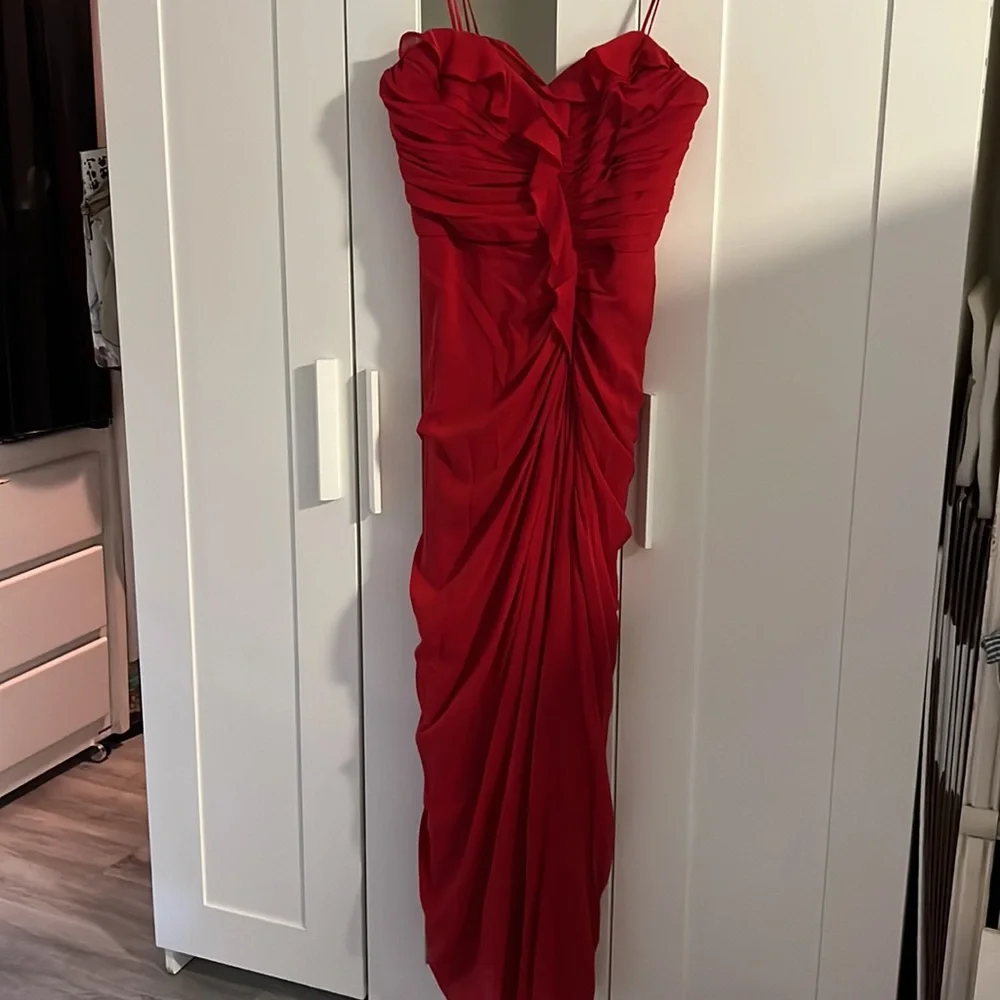 Badgely Mischka Red Chiffon - Picture 5 of 5